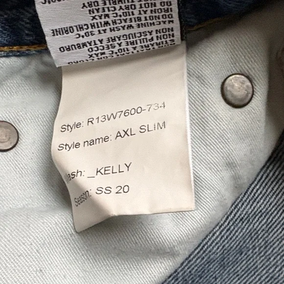 R13 Axl Slim Demin Jeans Kelly wash - Picture 7 of 11